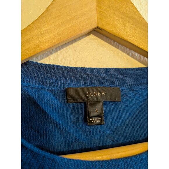 J. Crew blue quarter length sleeve sweater size S 100% merino wool - Picture 3 of 6